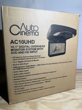 Auto Cinema Ac10uhd 10.1 Inch Digital Overhead Monitor With Dvd And Hd Input