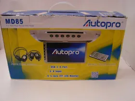 Autopro Md85 8.5 Inch Roof Mount Monitor / Dvd Player Gray With Remote And Headphones-new
