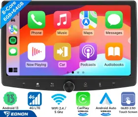 Eonon Stcua13skplususicmf 6 64 Double Din 10.1 Inch Car Stereo Radio Android Auto Carplay Gps Navigation