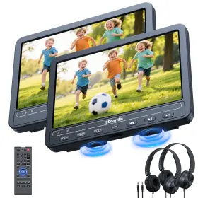 Gonavidio Nb0621b 2x10.5 Inch Dual Screen Car Portable Dvd Player Battery Usb Sd Av In Out With Headsets