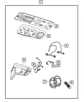 Mopar 5166869aa Genuine Monitor With Dvd Media System