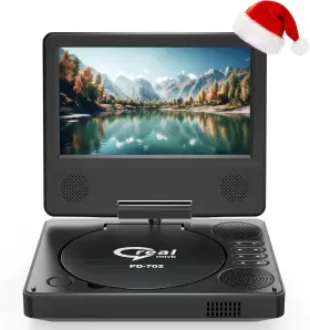 Pd-702 No 9.5 Inch Portable Dvd Player 7.5 Swivel Screen 5h Battery Usb Sd Car Speaker