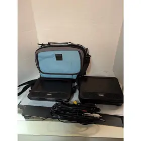 Rca Drc69707 Pair Of Dvd Player With Denali Storage Bag 9 Inch Mobile Dual Screen