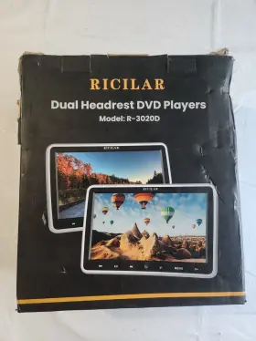 R-3020d Ricilar Dual Headrest Dvd Players Multi-media Function New