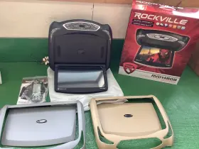 Rockville Rvd14bgb Flip Down Car 14 Inch Monitor Dvd Player Hdmi And Usb Inputs New