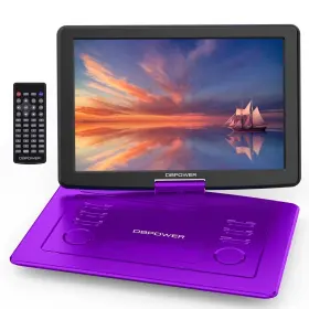 Tenker 680358242217 17.9 Portable Dvd Player 6 Hours Rechargeable Battery Purple